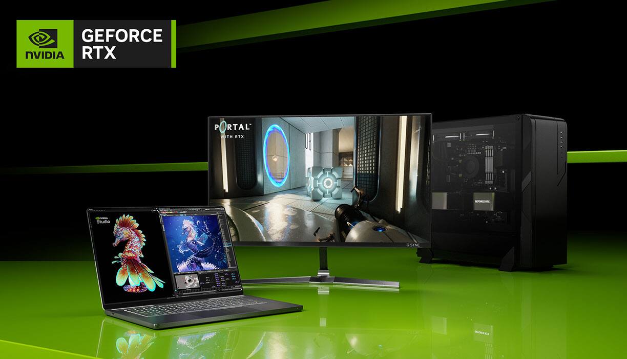 PCs and Laptop with GEForce RTX Nvidia Logo