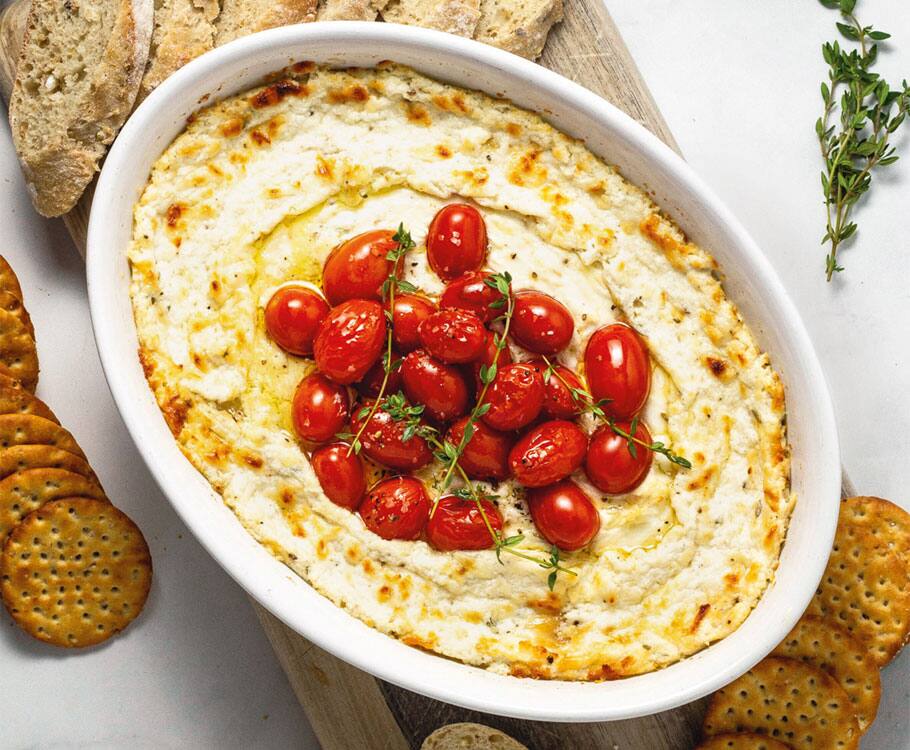 roasted garlic goat cheese di[