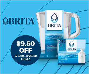 Brita. $9.50 off. 8/3/22-8/28/22 | Limit 5