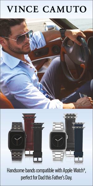 Vince Camuto. Handsome bands compatible with Apple Watch, perfect for Dad this Father's Day