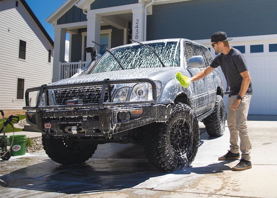 truck being washed