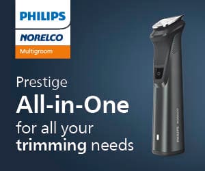 Philips norelco multigroom logo. Prestige all-in-one for all your trimming needs