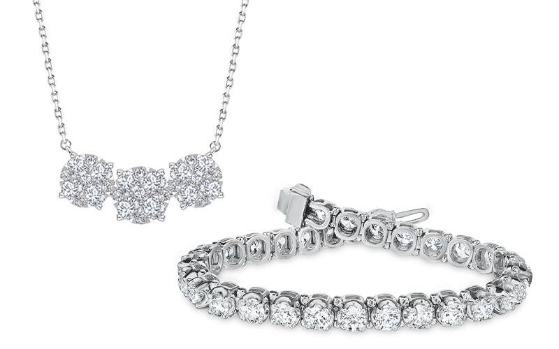 diamond necklace, diamond bracelet
