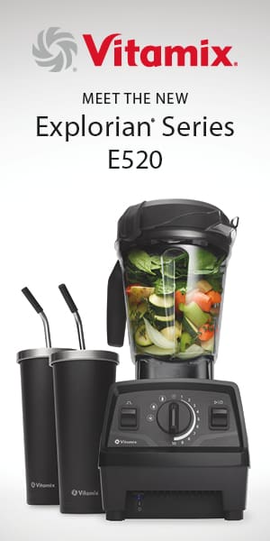 Vitamix logo. Meet the new Explorian® series E520