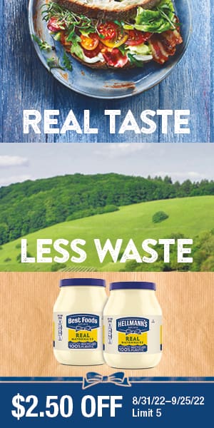 Real taste. Less waste. $2.50 off. 8/31/22-9/25/22 | Limit 5