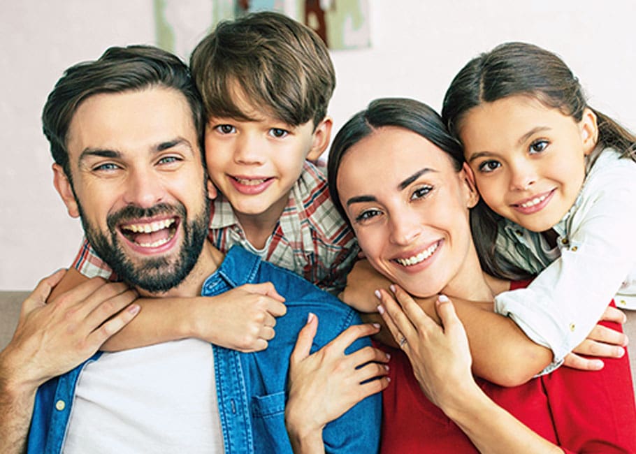 man, woman and two children