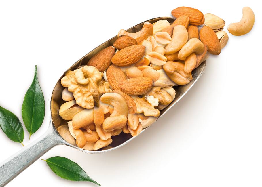A scoop of mixed nuts