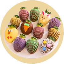 plate of chocolate covered strawberries