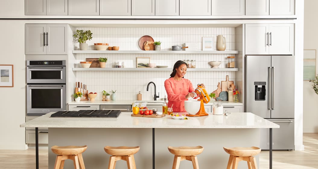 KitchenAid appliances in modern kitchen