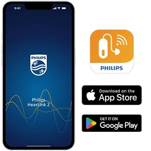 Philips App downloadable through App Store and Google Play