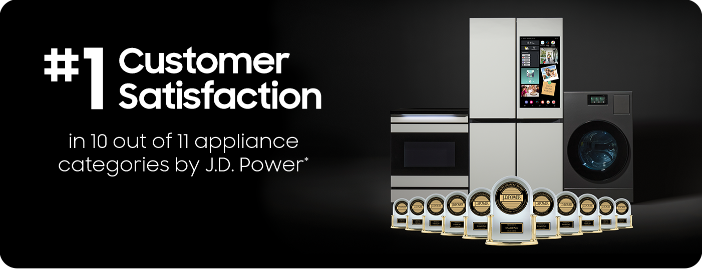 #1 Customer Satisfaction in 10 out of 11 appliance categories by J.D. Power*